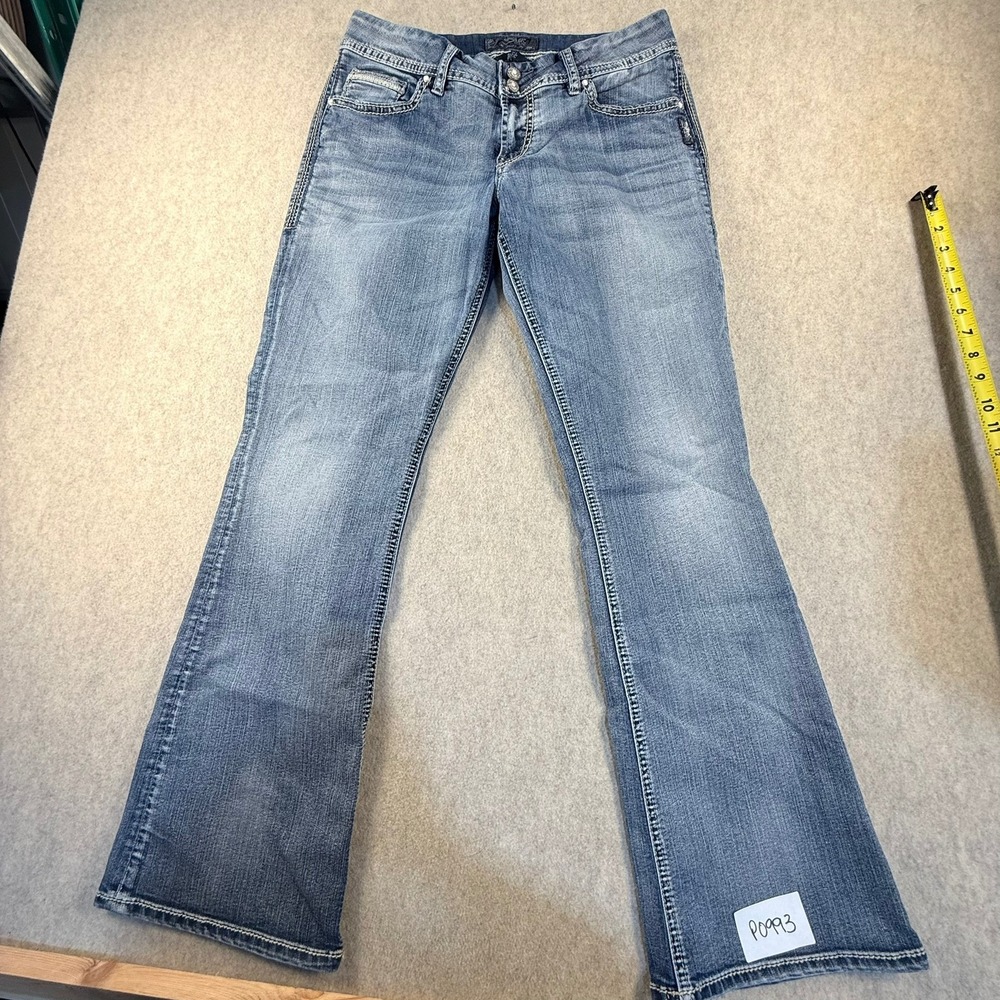 Silver Jeans Co Suki Flap Bootcut Jeans W31 L32 Medium Wash Thick Stitch Y2K